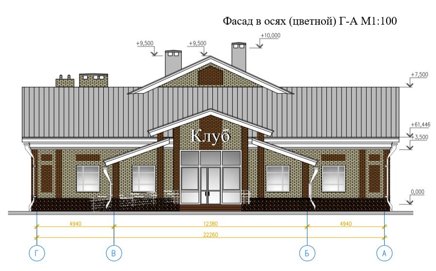 Типовой проект сельского дома культуры на 100 мест