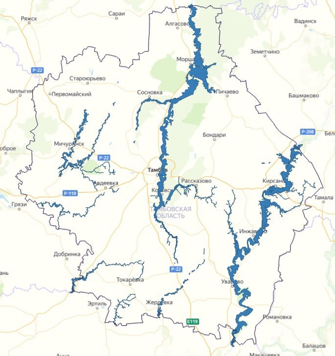 Карта зон затопления воронежской области