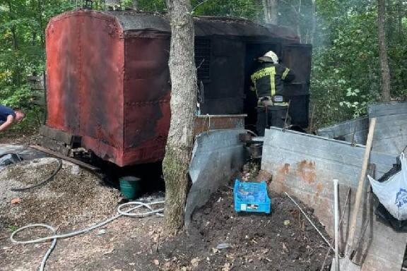 В районе дачного поселка "Чистые пруды" под Тамбовом произошел пожар